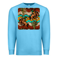 Ocean Blue native american aztec seamless pattern 5 Premium Sweatshirt - BundleAndBundleShop