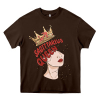 Chocolate Brown sagittarius queen Heavy Core Tee - MaliasSmallBusiness