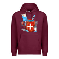 Burgundy Nurse Coffee Mug Premium Hoodie - FaDigitalArtStudio