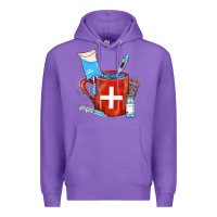 Purple Nurse Coffee Mug Premium Hoodie - FaDigitalArtStudio