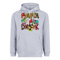 Heather Grey Mama Needs A Drink Heavyweight Hoodie - FaDigitalArtStudio