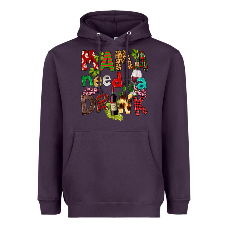 Mama Needs A Drink Heavyweight Hoodie by FaDigitalArtStudio | Teevron