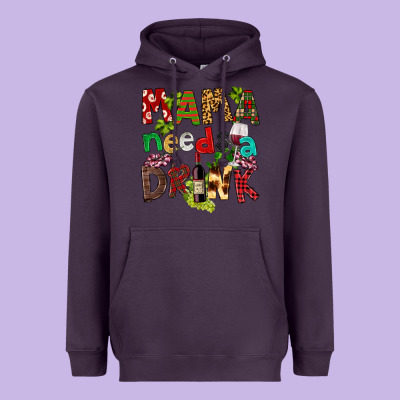 Mama Needs A Drink Heavyweight Hoodie Designed By Fadigitalartstudio