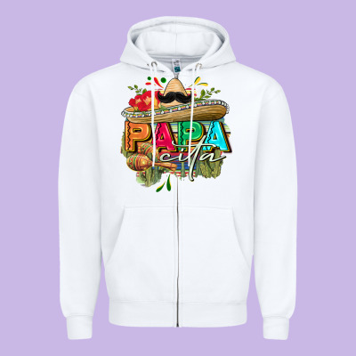 Papacita Zipper Hoodie Designed By Fadigitalartstudio