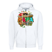 White Papacita Zipper Hoodie - FaDigitalArtStudio