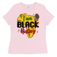 Bubblegum Pink i am black history Ladies Tee - MaliasSmallBusiness