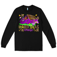 Black Mardi Gras cruise Long Sleeve Tee - NancyCooperArtShop