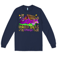 Navy Mardi Gras cruise Long Sleeve Tee - NancyCooperArtShop