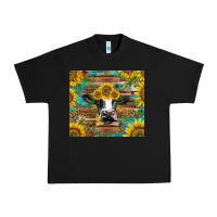 Black holstein cow with sunflowers Urban Heavy Tee - BarkalooDesign