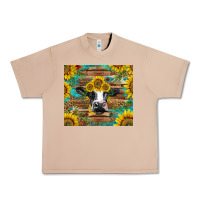 Burro holstein cow with sunflowers Urban Heavy Tee - BarkalooDesign