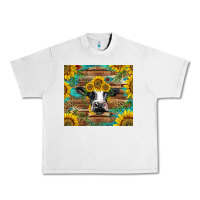 Lunar Rock holstein cow with sunflowers Urban Heavy Tee - BarkalooDesign