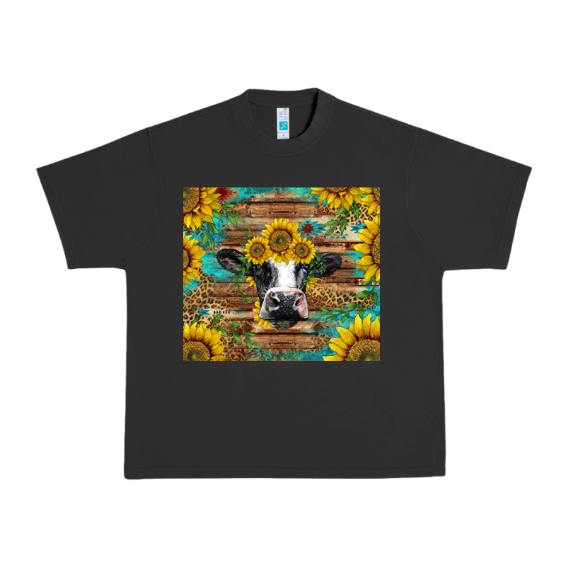 Holstein Cow With Sunflowers Urban Heavy Tee by BarkalooDesign | Teevron