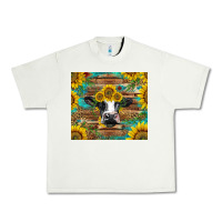 Pistachio holstein cow with sunflowers Urban Heavy Tee - BarkalooDesign