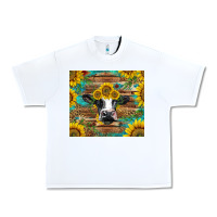 White holstein cow with sunflowers Urban Heavy Tee - BarkalooDesign