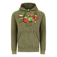 Vintage Olive christmas gnomes coffee Vintage Hoodie - Jasminsmagicworld