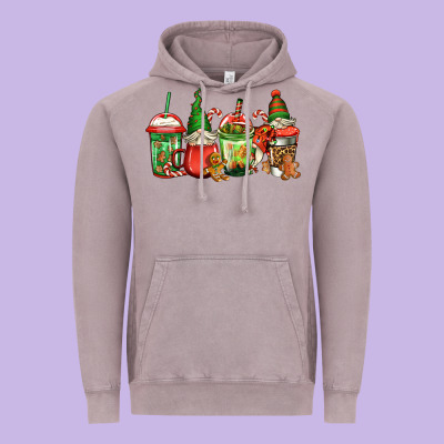 Christmas Gnomes Coffee Vintage Hoodie Designed By Jasminsmagicworld