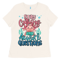 Bone stay curious and axolotl questions Ladies Tee - MaliasSmallBusiness