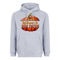 Heather Grey welcome to our patch Heavyweight Hoodie - BundleAndBundleShop