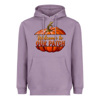 Lavender welcome to our patch Heavyweight Hoodie - BundleAndBundleShop