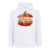 White welcome to our patch Heavyweight Hoodie - BundleAndBundleShop