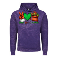 Cloud Purple peace love Christmas Santa Claus hand Vintage Hoodie - Jasminsmagicworld