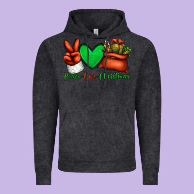 Peace Love Christmas Santa Claus Hand Vintage Hoodie Designed By Jasminsmagicworld