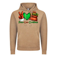 Vintage Coffee peace love Christmas Santa Claus hand Vintage Hoodie - Jasminsmagicworld