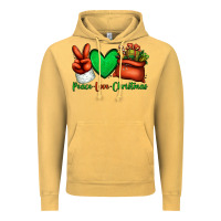 Vintage Mustard peace love Christmas Santa Claus hand Vintage Hoodie - Jasminsmagicworld