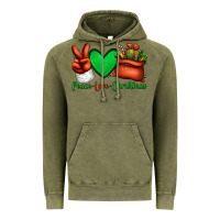 Vintage Olive peace love Christmas Santa Claus hand Vintage Hoodie - Jasminsmagicworld