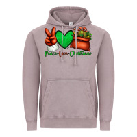 Vintage Zinc peace love Christmas Santa Claus hand Vintage Hoodie - Jasminsmagicworld