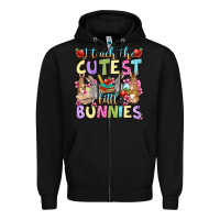 Black Easter Day I teach the cutest little bunnies Zipper Hoodie - OliviaCreatesArt
