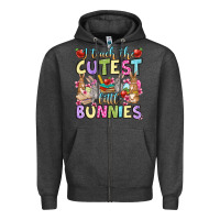 Charcoal Heather Easter Day I teach the cutest little bunnies Zipper Hoodie - OliviaCreatesArt
