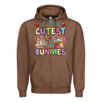 Chestnut Easter Day I teach the cutest little bunnies Zipper Hoodie - OliviaCreatesArt