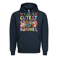 Navy Easter Day I teach the cutest little bunnies Zipper Hoodie - OliviaCreatesArt