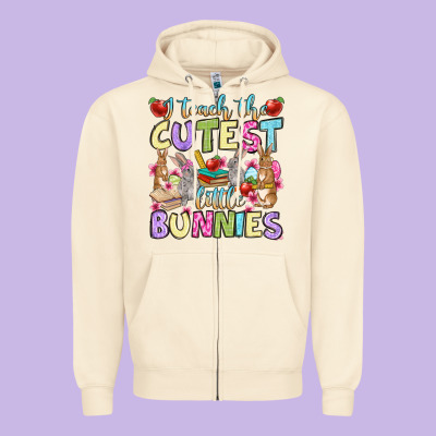 Easter Day I Teach The Cutest Little Bunnies Zipper Hoodie Designed By Oliviacreatesart