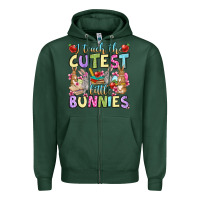 Sports Green Easter Day I teach the cutest little bunnies Zipper Hoodie - OliviaCreatesArt