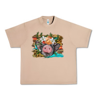 Burro baby pig with floral and western background Urban Heavy Tee - BarkalooDesign