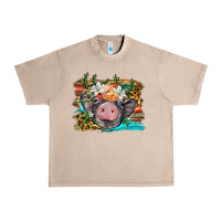 French Oak baby pig with floral and western background Urban Heavy Tee - BarkalooDesign