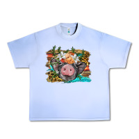 Grape Ice baby pig with floral and western background Urban Heavy Tee - BarkalooDesign