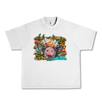 Lunar Rock baby pig with floral and western background Urban Heavy Tee - BarkalooDesign