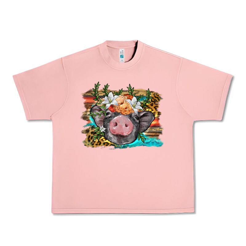 Baby Pig With Floral And Western Background Urban Heavy Tee by BarkalooDesign | Teevron
