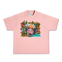 Salmon baby pig with floral and western background Urban Heavy Tee - BarkalooDesign