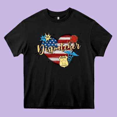 911 Dispatcher Heavy Core Tee Designed By Maliassmallbusiness