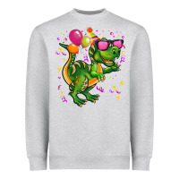 Heather Grey birthday t rex pink Heavyweight Sweatshirt - CowGirlArtShop