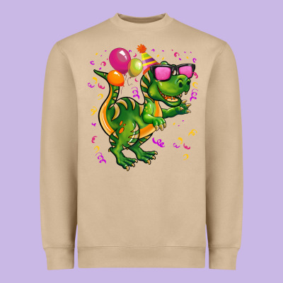 Birthday T Rex Pink Heavyweight Sweatshirt Designed By Cowgirlartshop