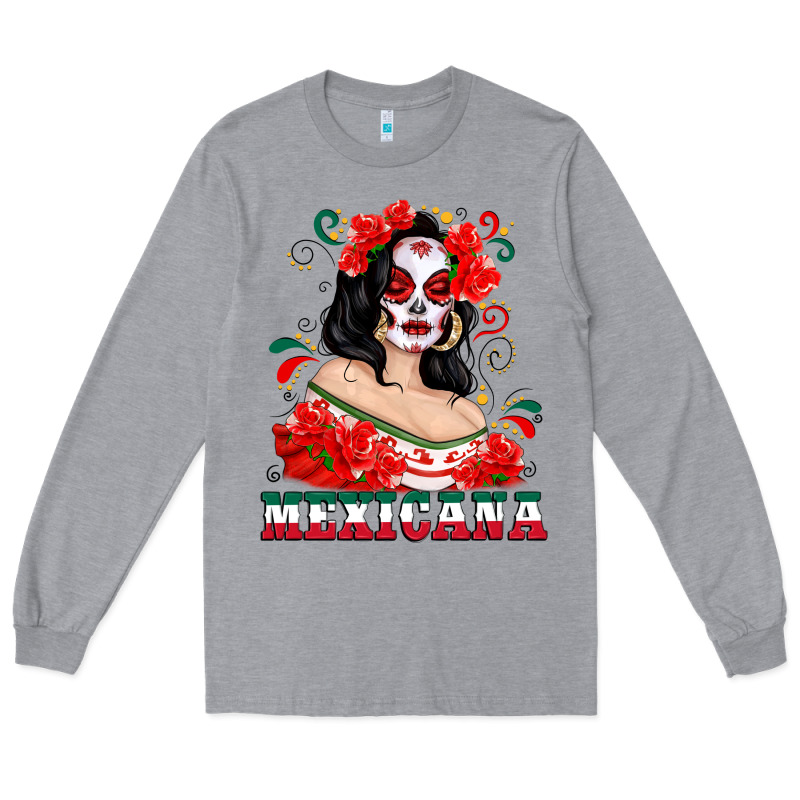 Mexicana With Skull Girl Long Sleeve Tee by texasbilliewilder | Teevron