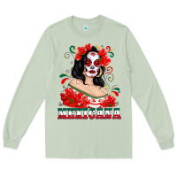 Matcha Mexicana with Skull Girl Long Sleeve Tee - texasbilliewilder