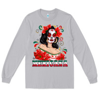 Moon Dust Mexicana with Skull Girl Long Sleeve Tee - texasbilliewilder