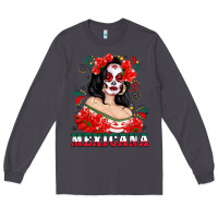 Smoke Mexicana with Skull Girl Long Sleeve Tee - texasbilliewilder