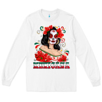 White Mexicana with Skull Girl Long Sleeve Tee - texasbilliewilder